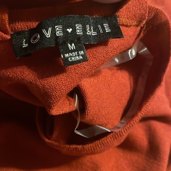 NWOT Love Ellie Burnt Orange Long Sleeve Cozy Sweater Medium Career Preppy - Picture 4 of 5